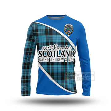 Clergy Family Crest Tartan Long Sleeve T-Shirt Celebrate Saint Andrew's Day in Style Unisex - Tartan Vibes Clothing