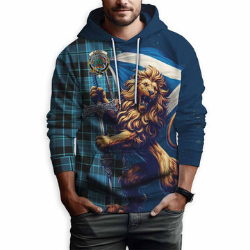 Clergy Tartan Family Crest Hoodie with Scottish Majestic Lion Zip Hoodie - Tartan Vibes Clothing
