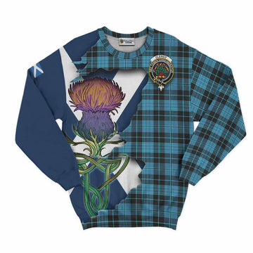 Clergy Tartan Family Crest Sweatshirt Scottish Thistle Celtic Inspired Unisex - Tartan Vibes Clothing