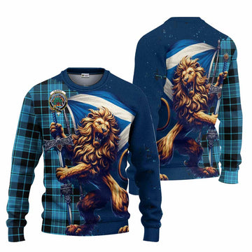 Clergy Tartan Family Crest Knitted Sweater with Scottish Majestic Lion Unisex - Tartan Vibes Clothing