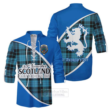 Clergy Family Crest Tartan Ghillie Kilt Shirt Celebrate Saint Andrew's Day in Style Men - Tartan Vibes Clothing