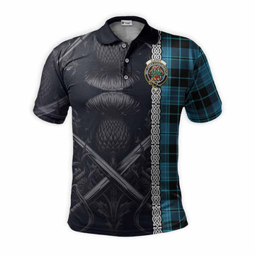 Clergy Tartan Polo Shirt with Family Crest Cross Sword Thistle Celtic Vibes Kid - Tartan Vibes Clothing