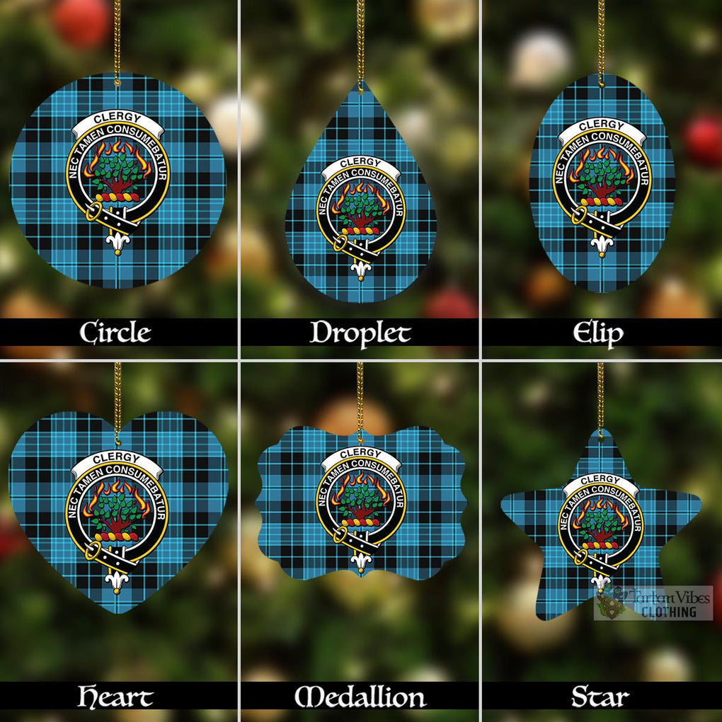 Clergy Tartan Christmas Aluminium Ornament with Family Crest Aluminium - Tartan Vibes Clothing