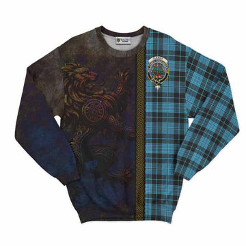 Clergy Tartan Family Crest Sweatshirt Alba Gu Brath Be Brave Lion Ancient Style Unisex - Tartan Vibes Clothing