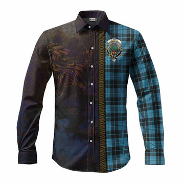 Clergy Tartan Family Crest Long Sleeve Button Shirt Alba Gu Brath Be Brave Lion Ancient Style Men's Shirt S - Tartan Vibes Clothing