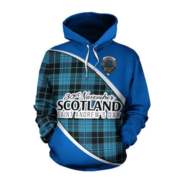 Clergy Family Crest Tartan Cotton Hoodie Celebrate Saint Andrew's Day in Style Pullover Hoodie XS - Tartan Vibes Clothing