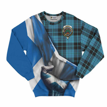 Clergy Tartan Sweatshirt with Family Crest Scotland Patriotic Style Unisex - Tartan Vibes Clothing