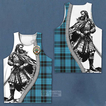 Clergy Tartan Clan Crest Men's Tank Top with Highlander Warrior Celtic Style Men - Tartan Vibes Clothing