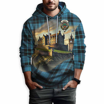 Clergy Tartan Family Crest Hoodie with Scottish Ancient Castle Style Pullover Hoodie - Tartan Vibes Clothing