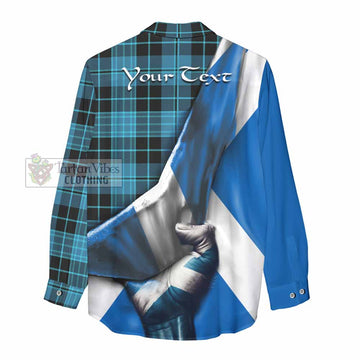 Clergy Tartan Women's Casual Shirt with Family Crest Scotland Patriotic Style - Tartan Vibes Clothing