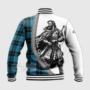 Clergy Tartan Clan Crest Baseball Jacket with Highlander Warrior Celtic Style - Tartan Vibes Clothing