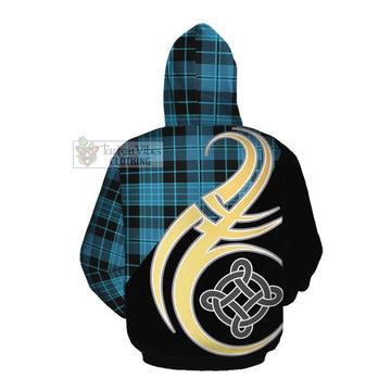 Clergy Tartan Cotton Hoodie with Family Crest and Celtic Symbol Style Pullover Hoodie - Tartan Vibes Clothing