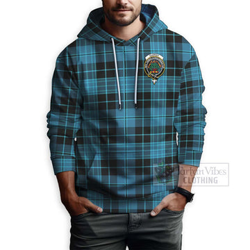 Clergy Tartan Hoodie with Family Crest Celtic Skull Style - Tartan Vibes Clothing