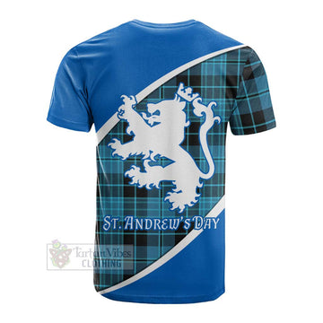 Clergy Family Crest Tartan Cotton T-shirt Celebrate Saint Andrew's Day in Style