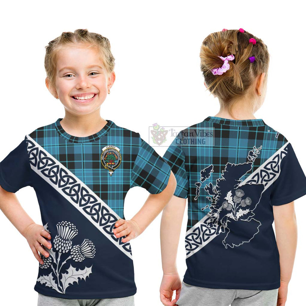 Clergy Tartan Kid T-Shirt Featuring Thistle and Scotland Map - Tartan Vibes Clothing