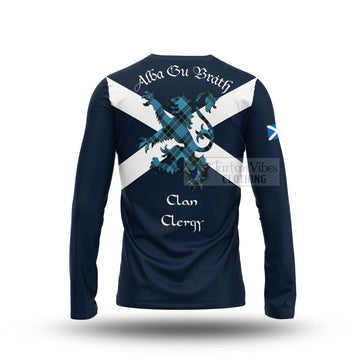 Clergy Tartan Lion Rampant Long Sleeve T-Shirt Proudly Display Your Heritage with Alba Gu Brath and Clan Name - Tartan Vibes Clothing