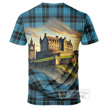 Clergy Tartan Family Crest T-Shirt with Scottish Ancient Castle Style - Tartan Vibes Clothing