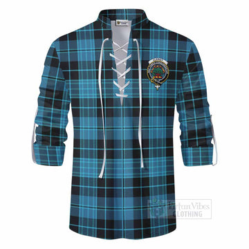 Clergy Tartan Ghillie Kilt Shirt with Family Crest DNA In Me Style - Tartan Vibes Clothing