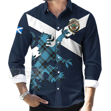 Clergy Tartan Lion Rampant Long Sleeve Button Shirt Proudly Display Your Heritage with Alba Gu Brath and Clan Name Men's Shirt - Tartan Vibes Clothing