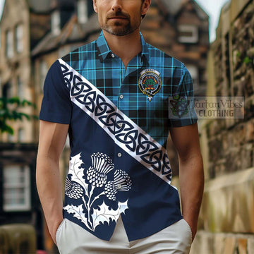 Clergy Tartan Hawaiian Shirt Featuring Thistle and Scotland Map - Tartan Vibes Clothing