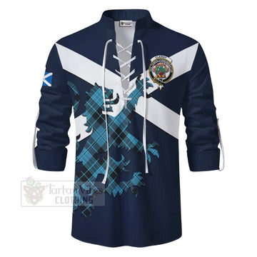 Clergy Tartan Lion Rampant Ghillie Kilt Shirt Proudly Display Your Heritage with Alba Gu Brath and Clan Name - Tartan Vibes Clothing