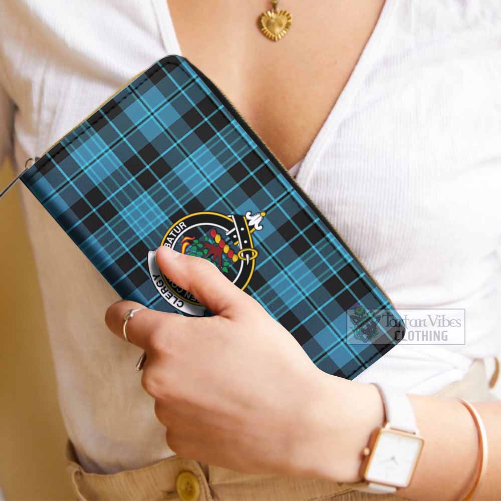 Clergy Tartan Women's Leather Wallet with Family Crest - Tartan Vibes Clothing