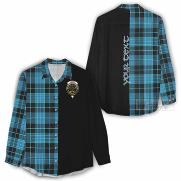 Clergy Tartan Women's Casual Shirt with Family Crest and Half Of Me Style - Tartan Vibes Clothing