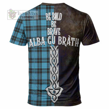 Clergy Tartan Family Crest T-Shirt Alba Gu Brath Be Brave Lion Ancient Style - Tartan Vibes Clothing