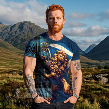 Clergy Tartan Family Crest T-Shirt with Scottish Majestic Lion - Tartan Vibes Clothing