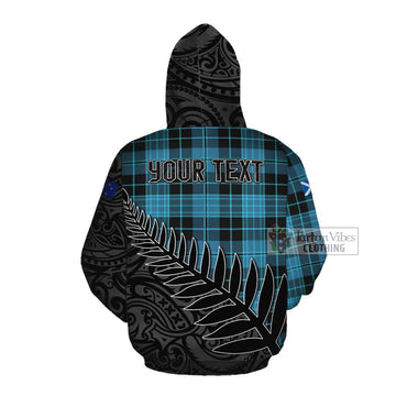 Clergy Crest Tartan Cotton Hoodie with New Zealand Silver Fern Half Style Pullover Hoodie - Tartan Vibes Clothing