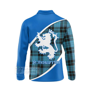 Clergy Family Crest Tartan Long Sleeve Polo Shirt Celebrate Saint Andrew's Day in Style - Tartan Vibes Clothing