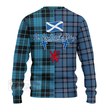 Clergy Tartan Knitted Sweater Happy St. Andrew's Day Half Tartan Style - Tartan Vibes Clothing