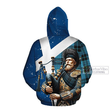 Clergy Tartan Cotton Hoodie with Family Crest Scottish Bagpiper Vibes Pullover Hoodie - Tartan Vibes Clothing