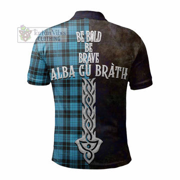 Clergy Tartan Family Crest Polo Shirt Alba Gu Brath Be Brave Lion Ancient Style - Tartan Vibes Clothing
