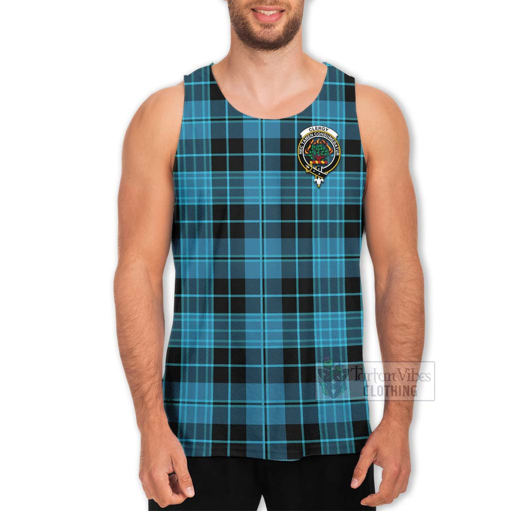 Clergy Tartan Men's Tank Top with Family Crest Celtic Skull Style - Tartan Vibes Clothing