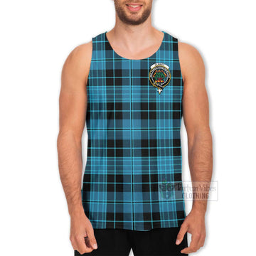 Clergy Tartan Men's Tank Top with Family Crest Celtic Skull Style - Tartan Vibes Clothing
