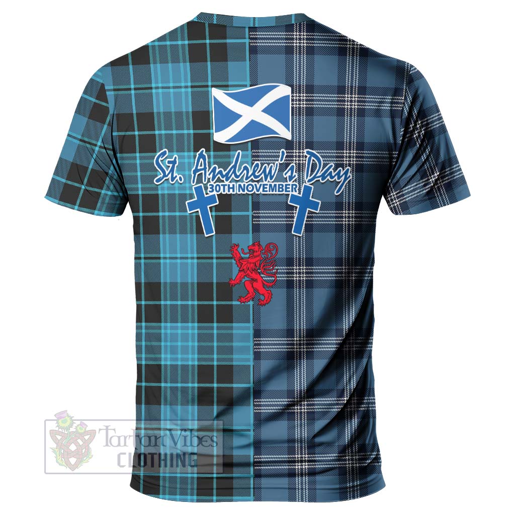 Clergy Tartan T-Shirt Happy St. Andrew's Day Half Tartan Style - Tartan Vibes Clothing
