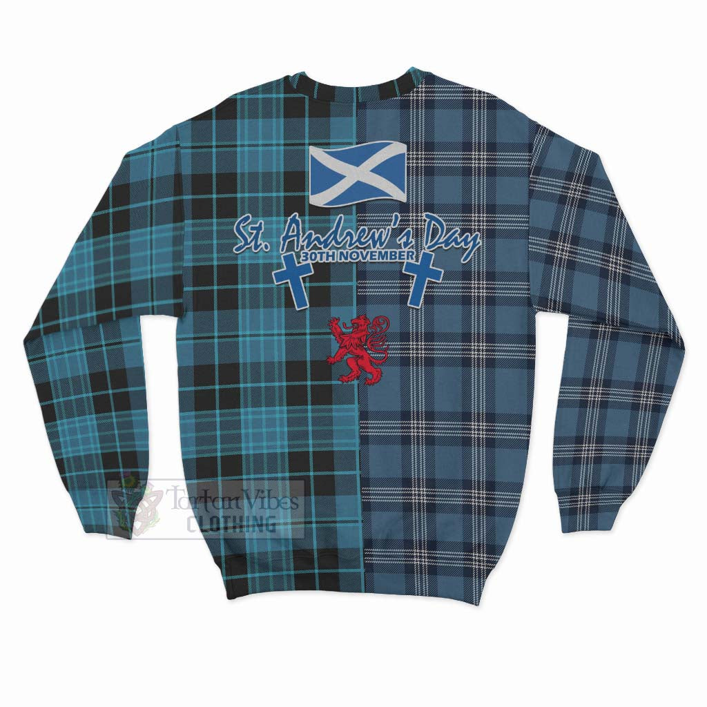 Clergy Tartan Sweatshirt Happy St. Andrew's Day Half Tartan Style - Tartan Vibes Clothing