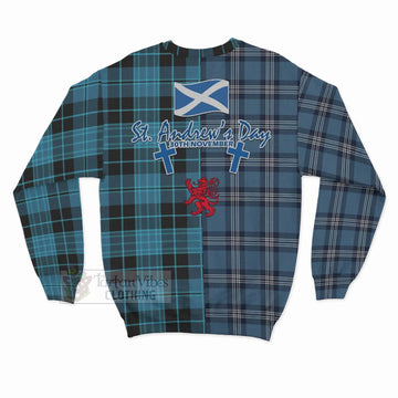 Clergy Tartan Sweatshirt Happy St. Andrew's Day Half Tartan Style - Tartan Vibes Clothing