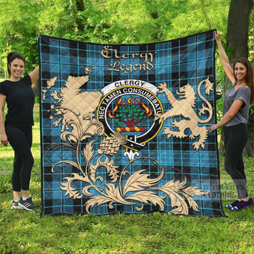 Tartan Vibes Clothing Clergy Tartan Quilt with Family Crest and Scottish Symbol Style