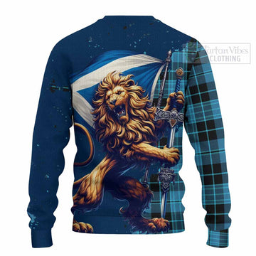 Clergy Tartan Family Crest Knitted Sweater with Scottish Majestic Lion - Tartan Vibes Clothing