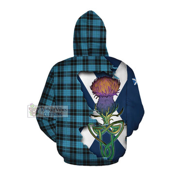 Clergy Tartan Family Crest Cotton Hoodie Scottish Thistle Celtic Inspired Pullover Hoodie - Tartan Vibes Clothing