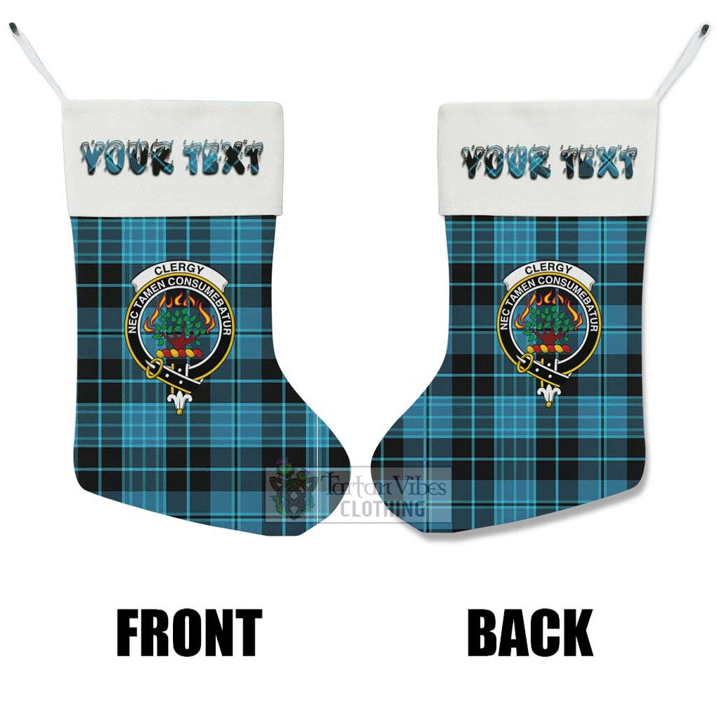 Clergy Tartan Family Crest Christmas Stocking with Personalized Text - Tartan Vibes Clothing
