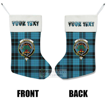 Clergy Tartan Family Crest Christmas Stocking with Personalized Text - Tartan Vibes Clothing