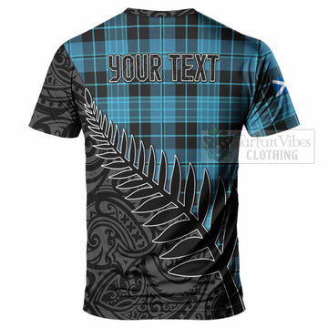 Clergy Crest Tartan T-Shirt with New Zealand Silver Fern Half Style - Tartan Vibes Clothing