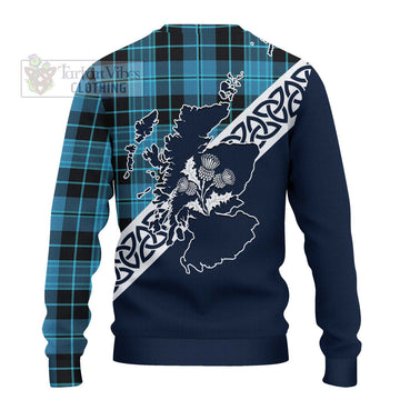 Clergy Tartan Ugly Sweater Featuring Thistle and Scotland Map - Tartan Vibes Clothing