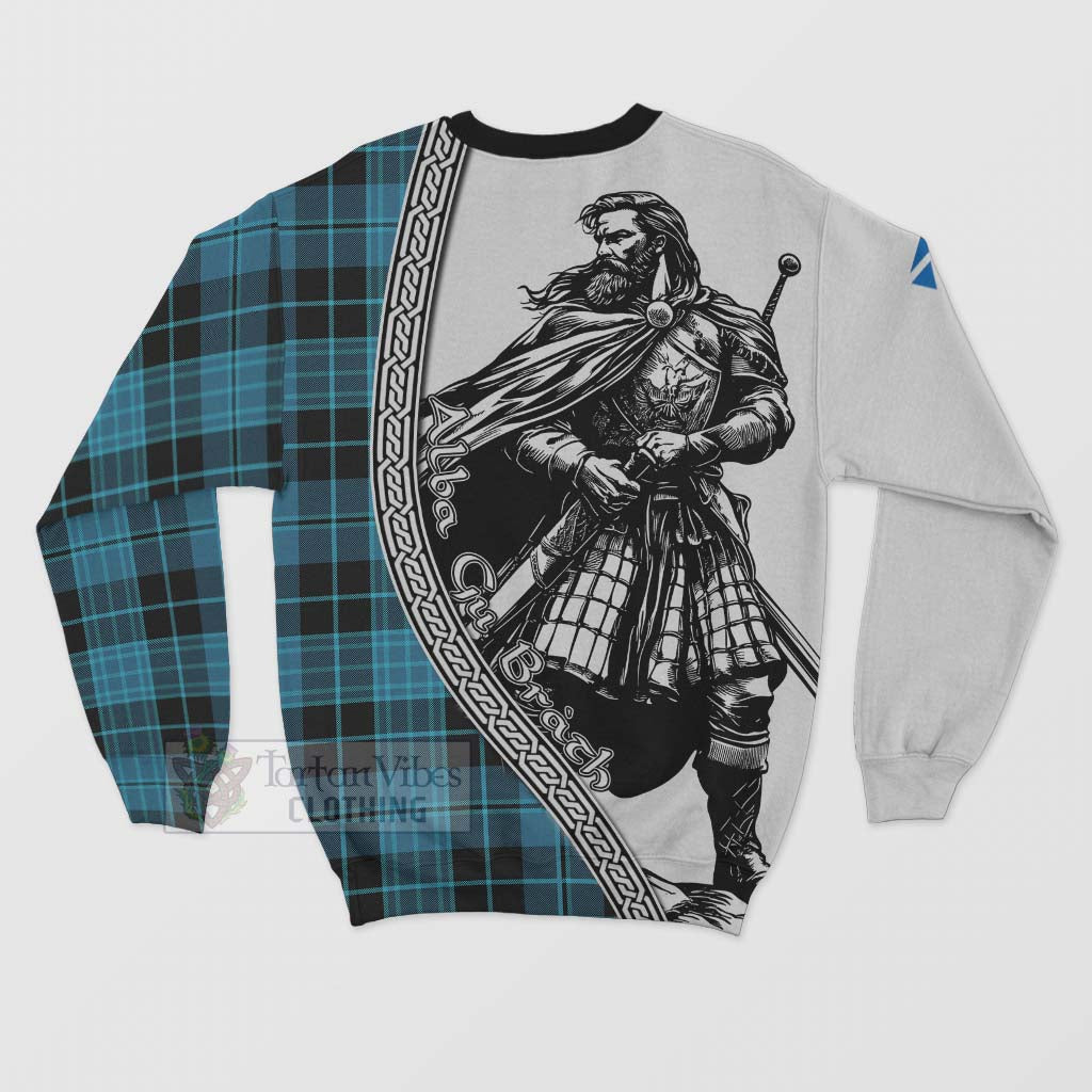 Clergy Tartan Clan Crest Sweatshirt with Highlander Warrior Celtic Style - Tartan Vibes Clothing