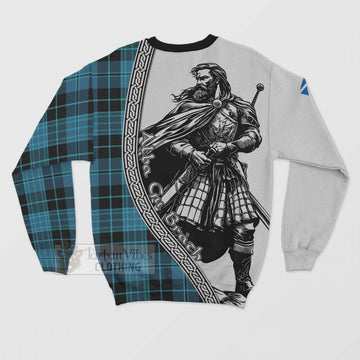 Clergy Tartan Clan Crest Sweatshirt with Highlander Warrior Celtic Style - Tartan Vibes Clothing