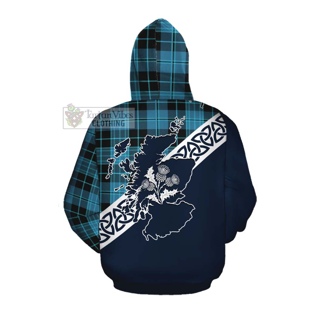 Clergy Tartan Cotton Hoodie Featuring Thistle and Scotland Map Pullover Hoodie - Tartan Vibes Clothing