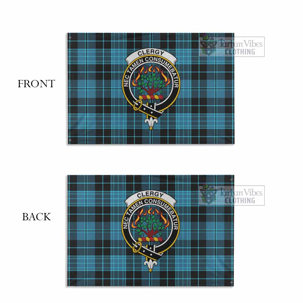 Tartan Vibes Clothing Clergy Tartan House Flag with Family Crest